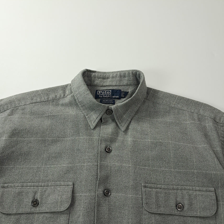 [BUNJANG] Polo Ralph Lauren Benford 90s US Edition Gray Check Short Sleeve Work Shirt XL / CK686 XL 폴로 90s 미국판 그레이체크 벤포드 반팔 워크 셔츠 남