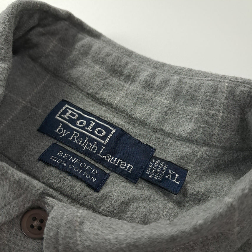 [BUNJANG] Polo Ralph Lauren Benford 90s US Edition Gray Check Short Sleeve Work Shirt XL / CK686 XL 폴로 90s 미국판 그레이체크 벤포드 반팔 워크 셔츠 남