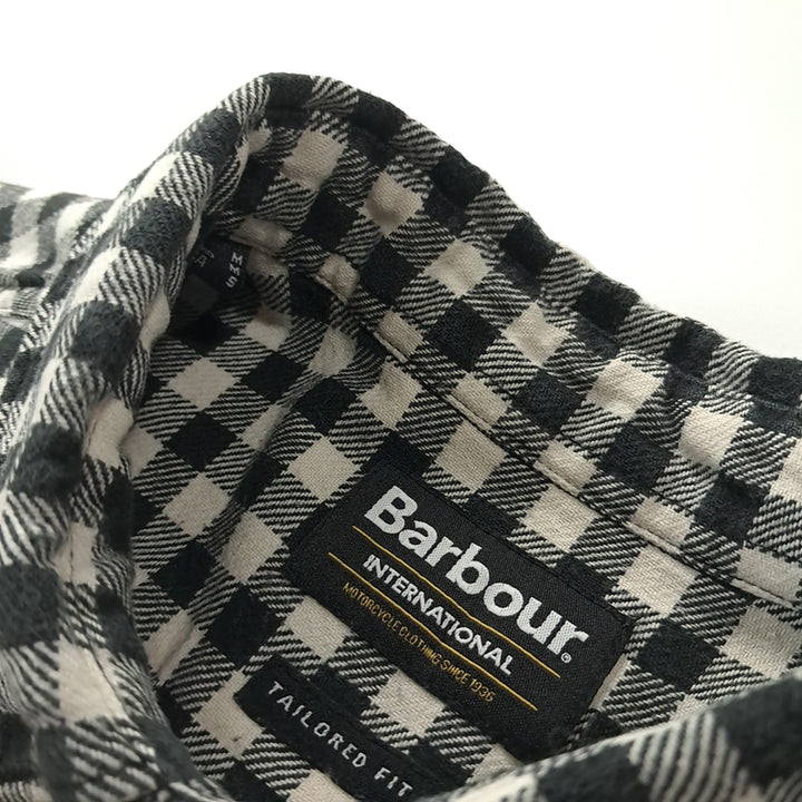 [BUNJANG] Barbour International Gingham Check Short-Sleeve Work Shirt - Black, M / CK687 M 바버 모노 깅엄체크 블랙 반팔 워크 셔츠 남방