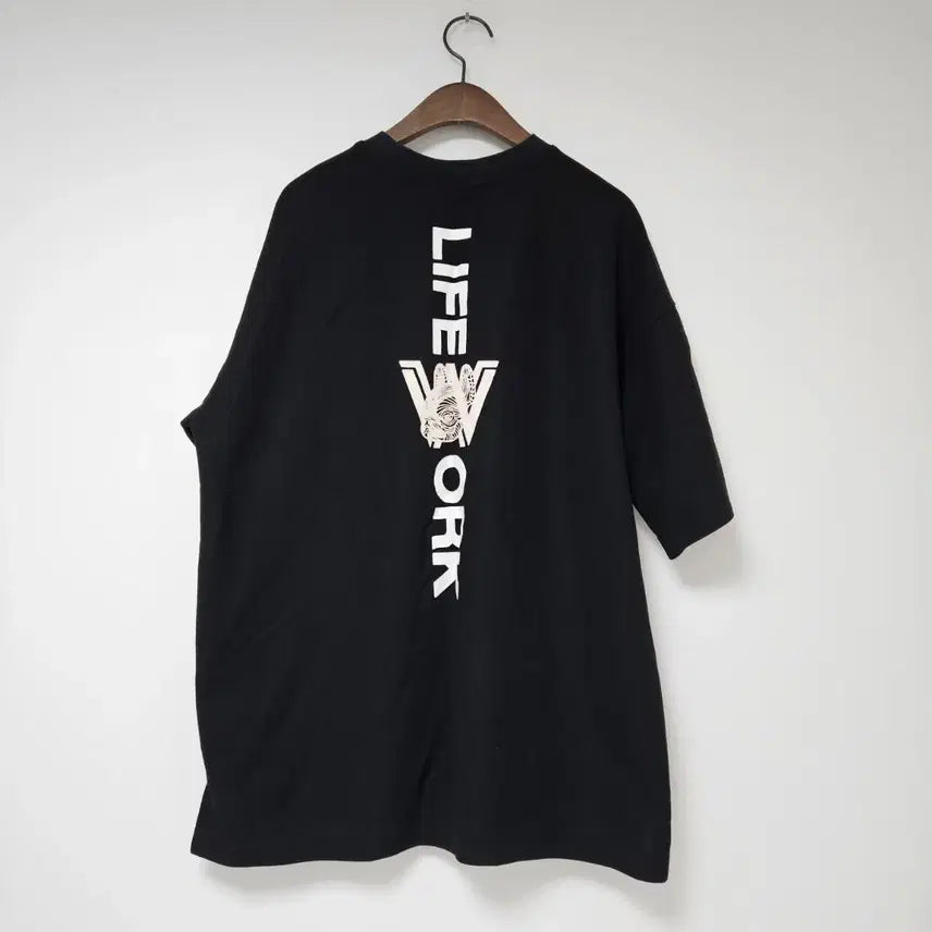 [BUNJANG] Life Work Black Short Sleeve T-Shirt M / 라이프워크 블랙 반팔 티셔츠