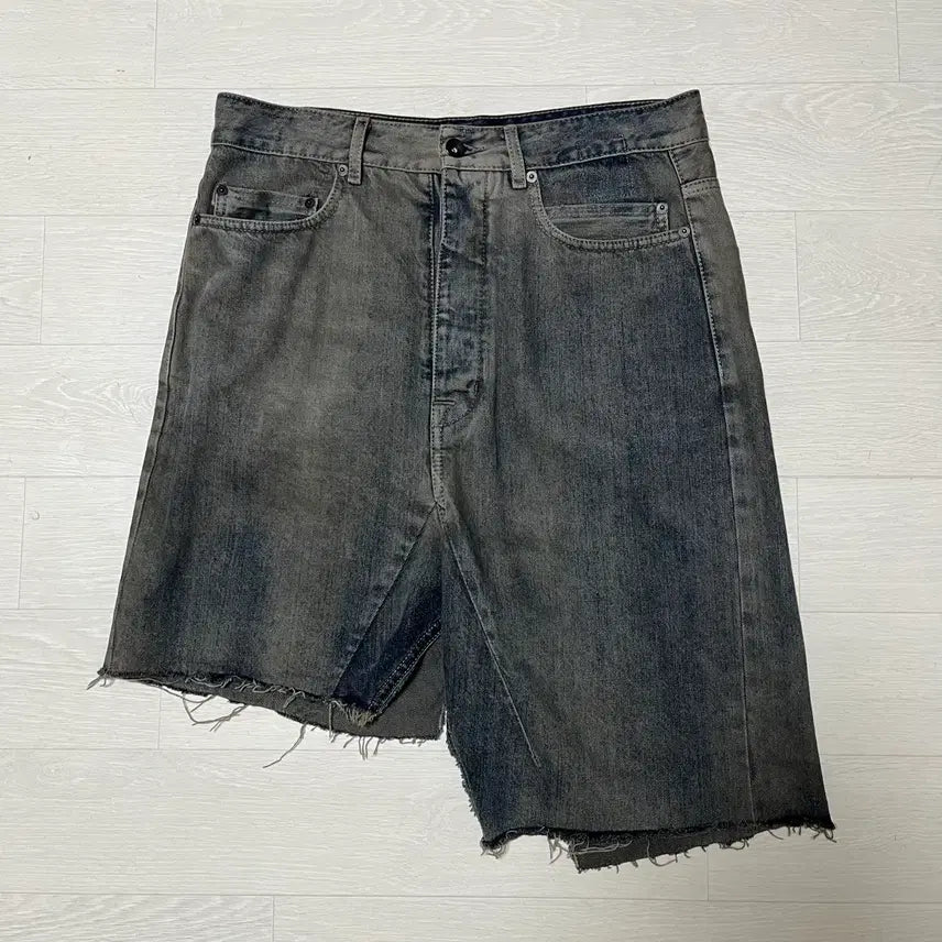 [BUNJANG] Rick Owens Darkshadow Asymmetrical Denim Skirt Pants / 릭오웬스 데님 스커트 팬츠 쇼츠