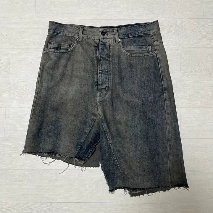 [BUNJANG] Rick Owens Darkshadow Asymmetrical Denim Skirt Pants / 릭오웬스 데님 스커트 팬츠 쇼츠