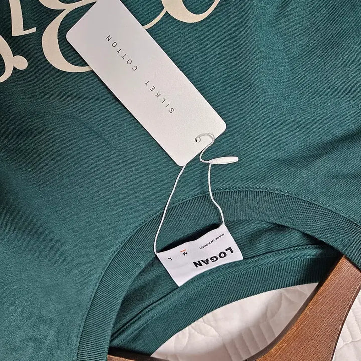 [BUNJANG] Logan Paris Logo Short Sleeve T-Shirt Green M / 새상품) 로간 파리스 반팔 티셔츠 그린
