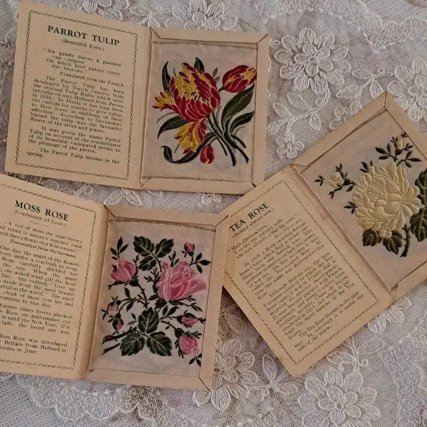 [BUNJANG] Antique Flower Embroidery Card / 앤틱 플라워 자수 카드