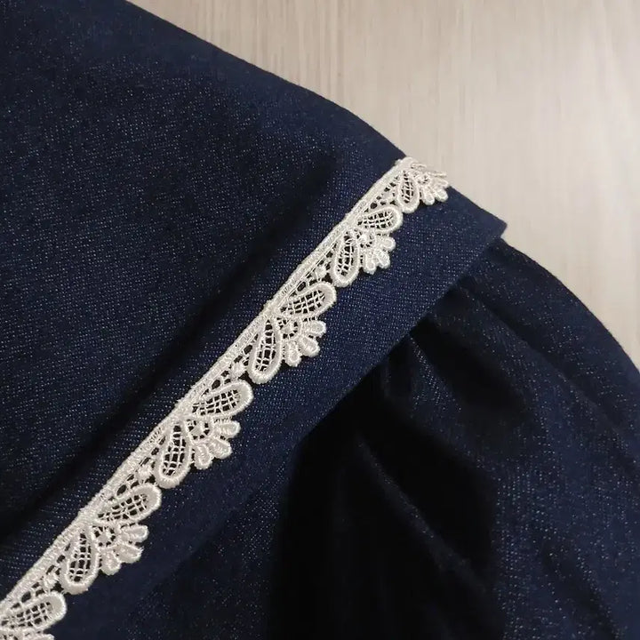[BUNJANG] Denim Sailor Crop Jacket &amp; Long Skirt Set / 새상품 / 데님 세일러 크롭 자켓 + 롱스커트 셋업