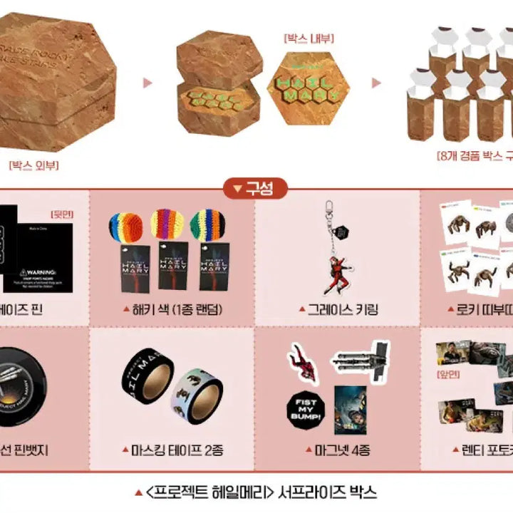 [SOLD OUT] [풀세트] 프로젝트 헤일메리 서프라이즈 박스 &amp; 로키 키링