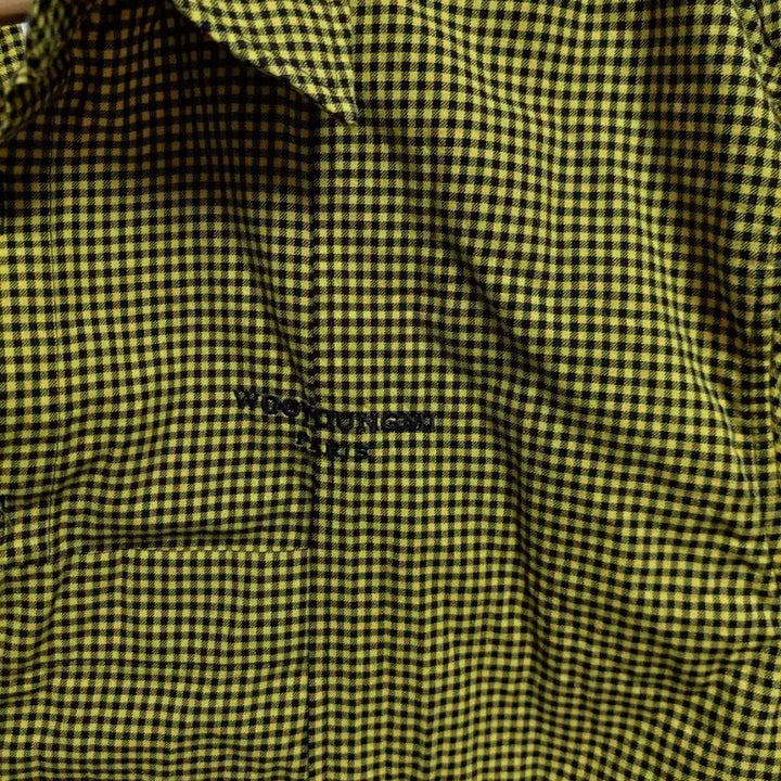 [BUNJANG] Wooyoungmi Dark Yellow Check Long Sleeve Shirt Size 46 (105) / 우영미 다크옐로우 체크 긴팔 셔츠 46 실측105