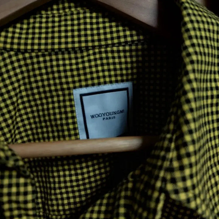 [BUNJANG] Wooyoungmi Dark Yellow Check Long Sleeve Shirt Size 46 (105) / 우영미 다크옐로우 체크 긴팔 셔츠 46 실측105