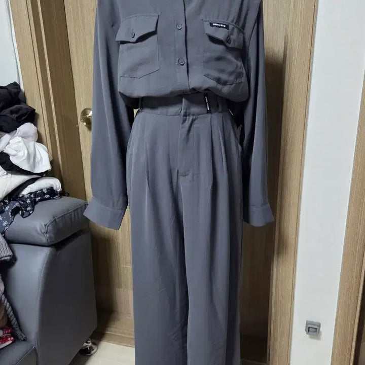 [BUNJANG] MRDIA-WHIP Grey Shirt Setup / MRDIA-WHIP 셔츠 셋업 그레이