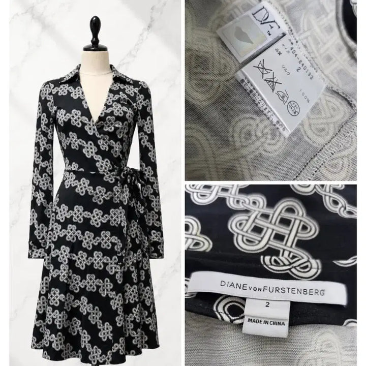 [BUNJANG] Diane von Furstenberg Iconic Wrap Silk Dress / (정품) 다이앤 본 퍼스텐버그 아이코닉 랩 원피스 / 2 (44~55)