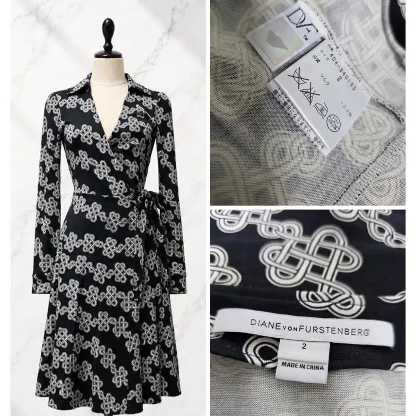 [BUNJANG] Diane von Furstenberg Iconic Wrap Silk Dress / (정품) 다이앤 본 퍼스텐버그 아이코닉 랩 원피스 / 2 (44~55)