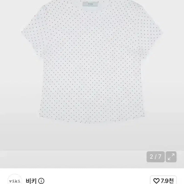 [BUNJANG] Biki White Dot Short Sleeve T-Shirt Red / 새상품 비키 화이트 도트 반팔 티셔츠 레드