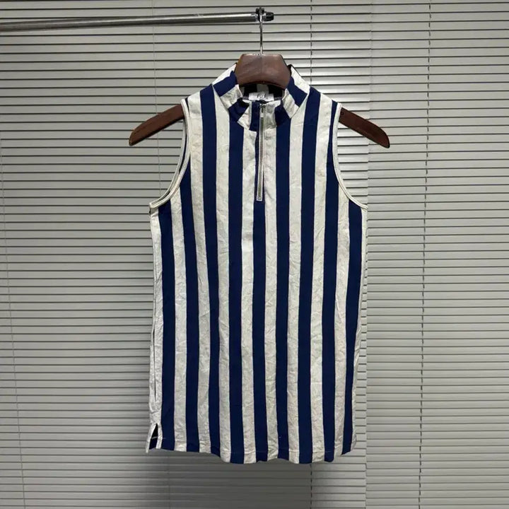 [BUNJANG] F&amp;F Stripe Half Zip-Up Vest / f&amp;f 스트라이프 하프 집업 베스트