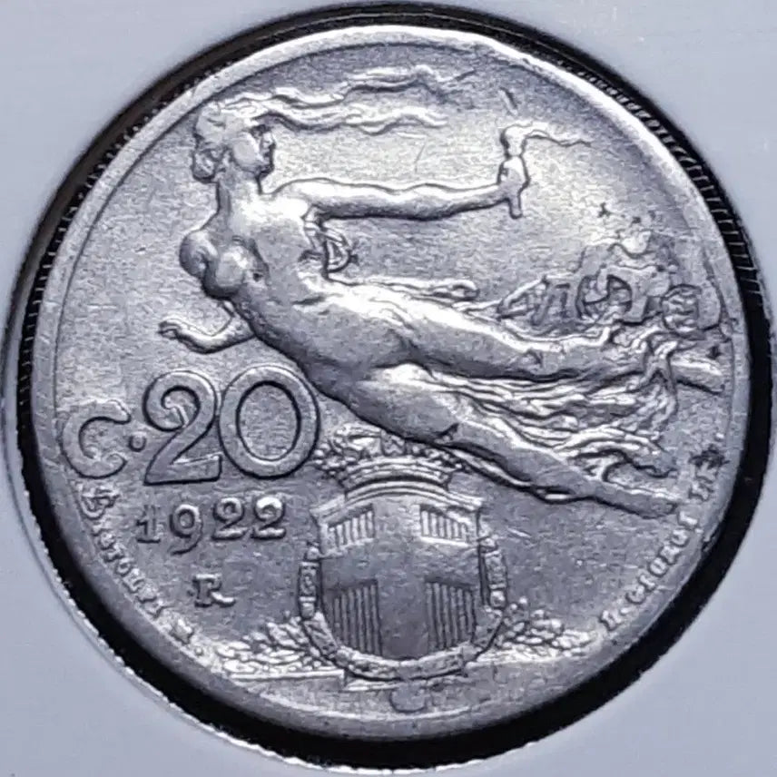 [BUNJANG] 1922 Italy 20 Centesimi Coin / 이탈리아 1922년 20센테시미.외국주화 주화 화폐 동전