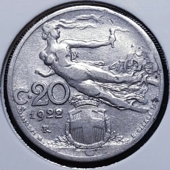 [BUNJANG] 1922 Italy 20 Centesimi Coin / 이탈리아 1922년 20센테시미.외국주화 주화 화폐 동전