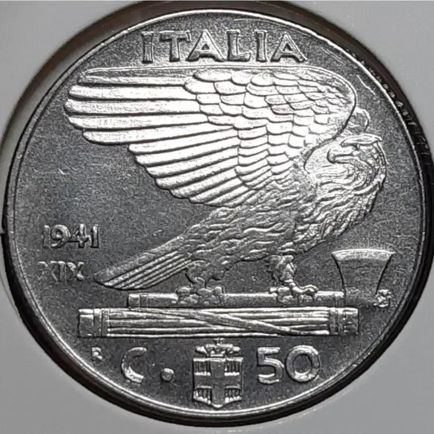 [BUNJANG] Italy 1941 50 Centesimi Coin / 이탈리아 미사용 1941년 50센테시미.외국주화 주화 화폐 동전