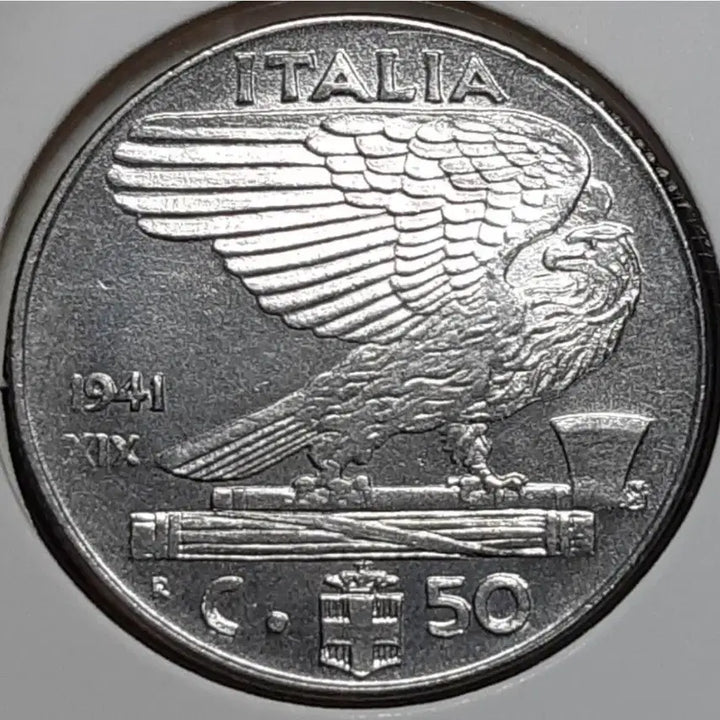 [BUNJANG] Italy 1941 50 Centesimi Coin / 이탈리아 미사용 1941년 50센테시미.외국주화 주화 화폐 동전
