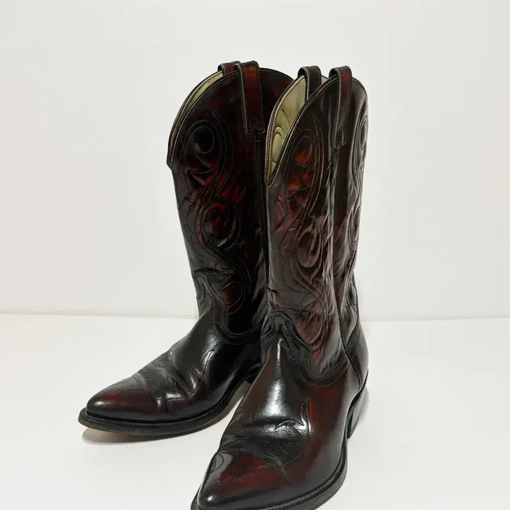 [BUNJANG] ACME Vintage Western Boots Burgundy / US9)ACME 아크메 빈티지 웨스턴 부츠 버건디 컬러
