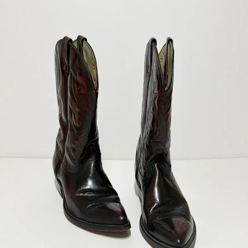 [BUNJANG] ACME Vintage Western Boots Burgundy / US9)ACME 아크메 빈티지 웨스턴 부츠 버건디 컬러