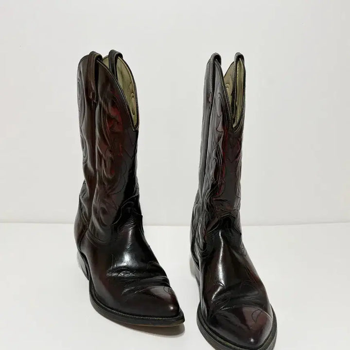 [BUNJANG] ACME Vintage Western Boots Burgundy / US9)ACME 아크메 빈티지 웨스턴 부츠 버건디 컬러
