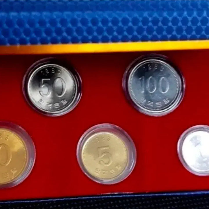[BUNJANG] 1983 Mint 5-Coin Set (Uncirculated) Korean Bank Currency / 1983년 민트 5종주화(미사용).한국은행 주화 화폐 동전