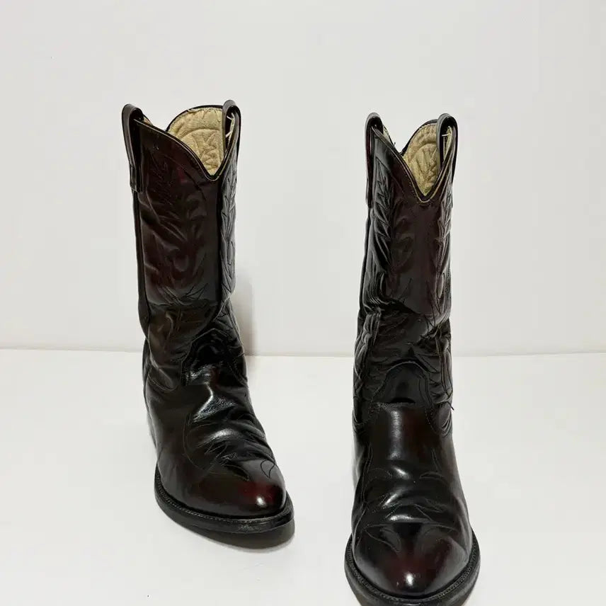 [BUNJANG] Mason Vintage Western Cowboy Boots Burgundy / US10)Mason 메이슨 빈티지 웨스턴 카우보이 부츠 버건디 컬러