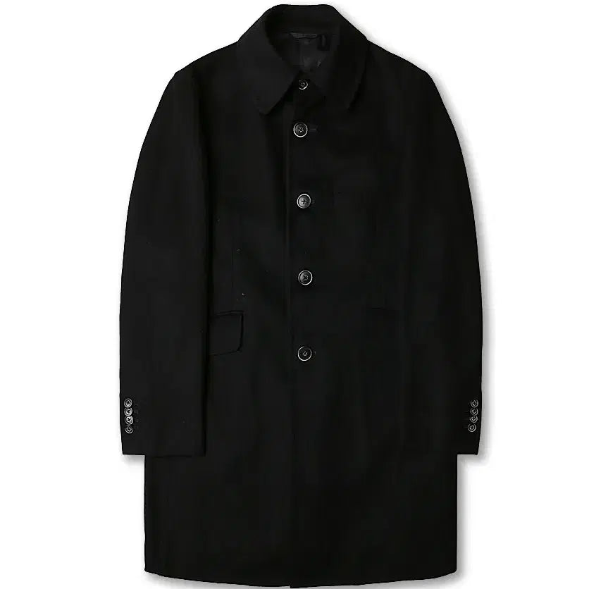 [BUNJANG] The Suit Company Black Wool Cashmere Mac Coat / 더 수트 컴퍼니 [The Suit Company]블랙 울 캐시미어 맥코트