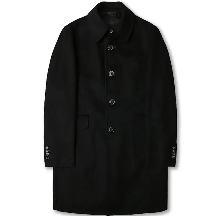 [BUNJANG] The Suit Company Black Wool Cashmere Mac Coat / 더 수트 컴퍼니 [The Suit Company]블랙 울 캐시미어 맥코트
