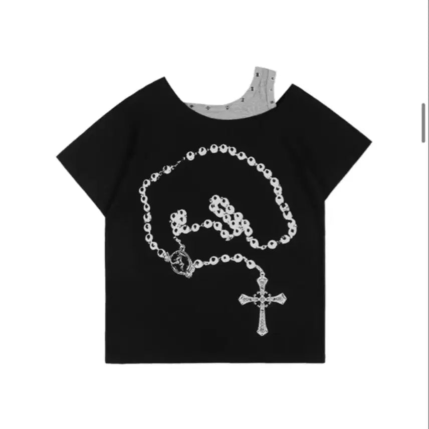 [BUNJANG] Fancy Club Rogerie T-Shirt (Black) / 팬시클럽 로저리 노이어 티 (BLACK) 블랙