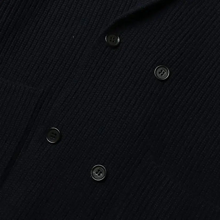 [BUNJANG] Drumohr Navy Lambswool Knit Double Cardigan / 드루모어 [Drumohr] 다크 네이비 램즈울 니트 더블 가디건