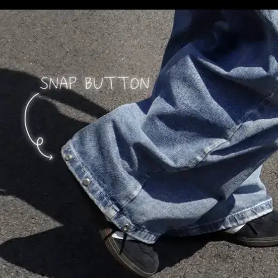 [BUNJANG] Light Wash Wide Denim Pants XL / 에이블리 연청 와이드 데님 팬츠