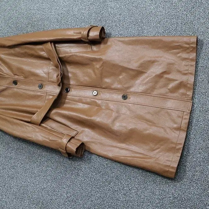 [BUNJANG] Morgan Leather Trench Coat / 모르간 레더 트렌치 코트