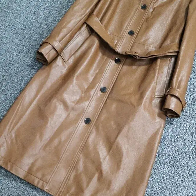[BUNJANG] Morgan Leather Trench Coat / 모르간 레더 트렌치 코트