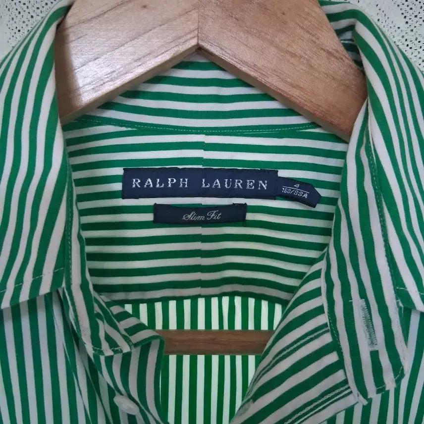 [BUNJANG] Polo Ralph Lauren Striped Shirt Green / 폴로 랄프로렌 스트라이프 셔츠 그린