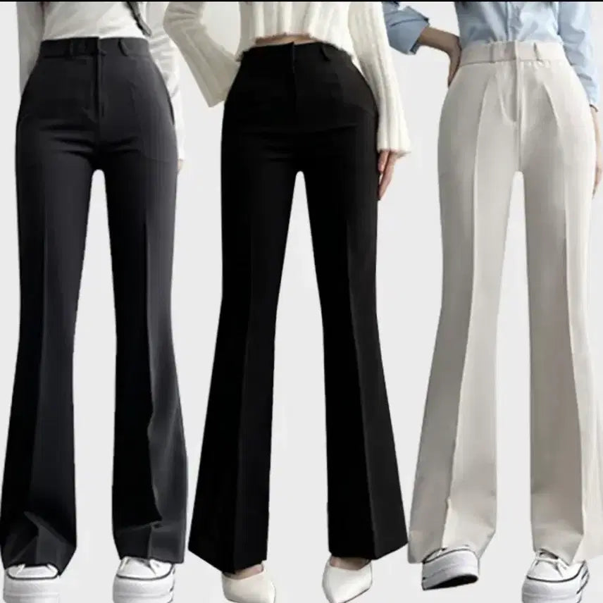[BUNJANG] Black High-Waist Bootcut Slacks / 부츠컷 슬랙스