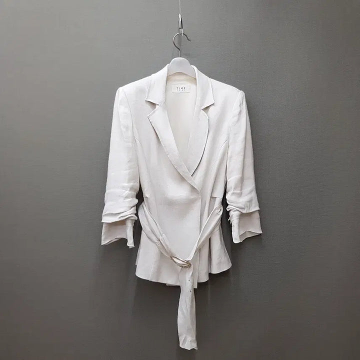 [BUNJANG] TIME Belted Linen Blend Jacket / 한섬 타임  벨티드 린넨 혼방 자켓 88-98-165 사이즈