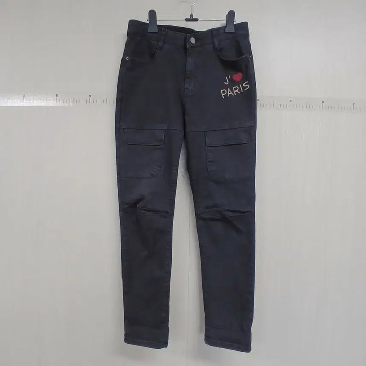 [BUNJANG] Black Washed Cargo Design Denim Pants / 블랙 워싱 카고 디자인 데님 바지