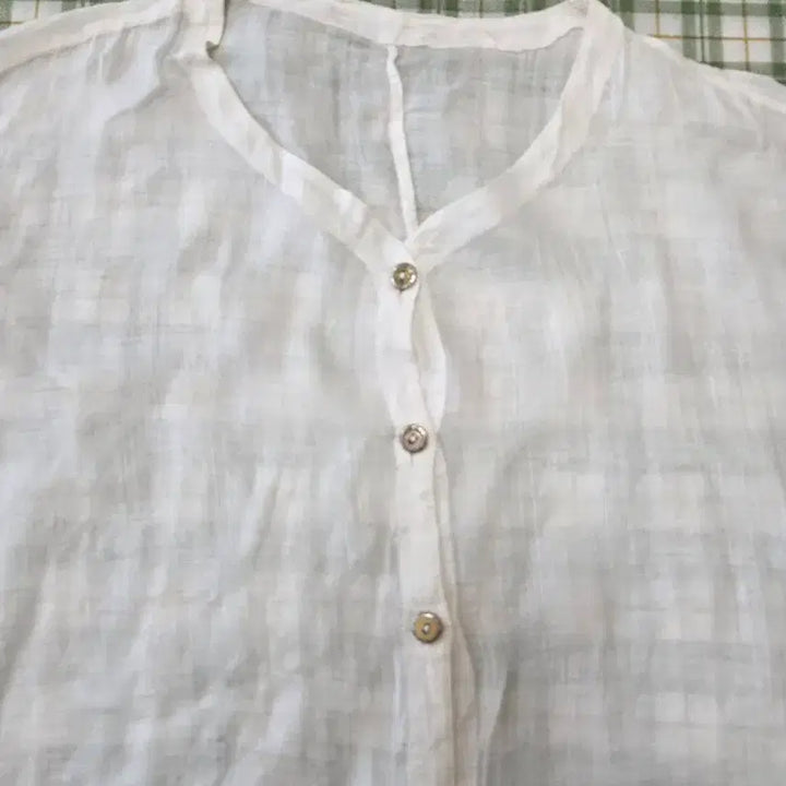 [BUNJANG] Linen Blend Shirt White Size 77 / 5ㅡ모시 셔츠ㅡ77