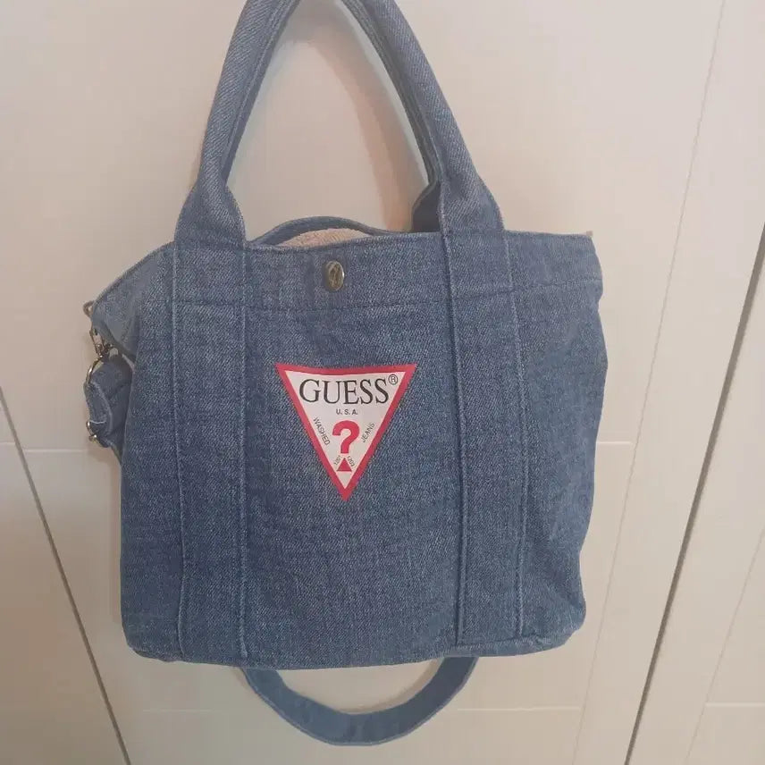 [BUNJANG] Guess Denim 3-Way Tote Bag / 게스 크로스백 겸 도트백