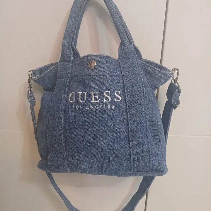 [BUNJANG] Guess Denim 3-Way Tote Bag / 게스 크로스백 겸 도트백