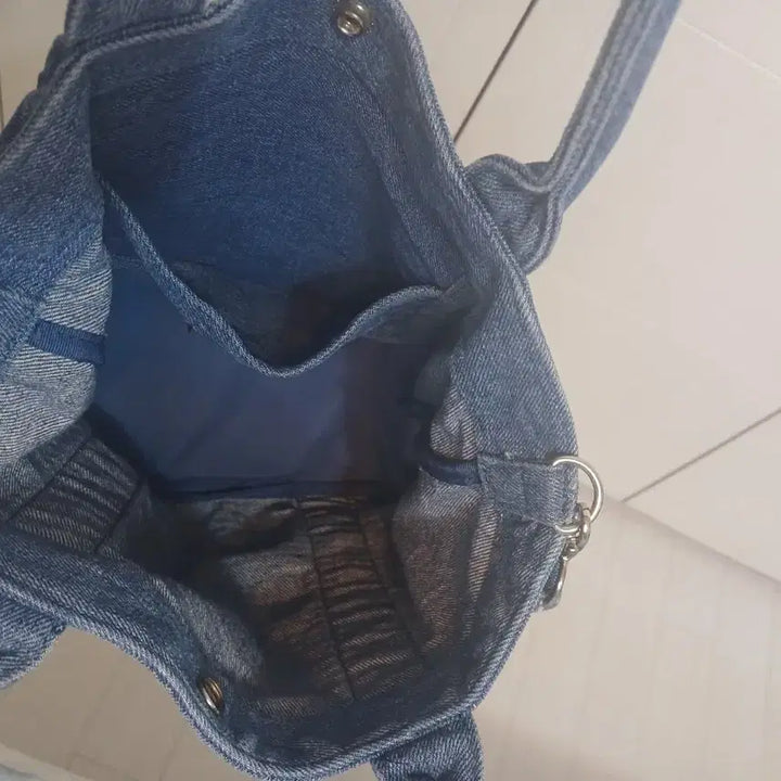 [BUNJANG] Guess Denim 3-Way Tote Bag / 게스 크로스백 겸 도트백