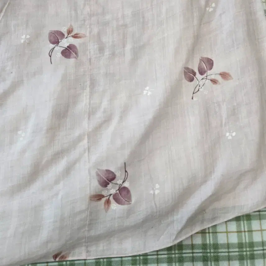 [BUNJANG] Ramie Long Skirt with Floral Pattern / 5ㅡ모시 나몀 스커트  ㅡ허리ㅡ32