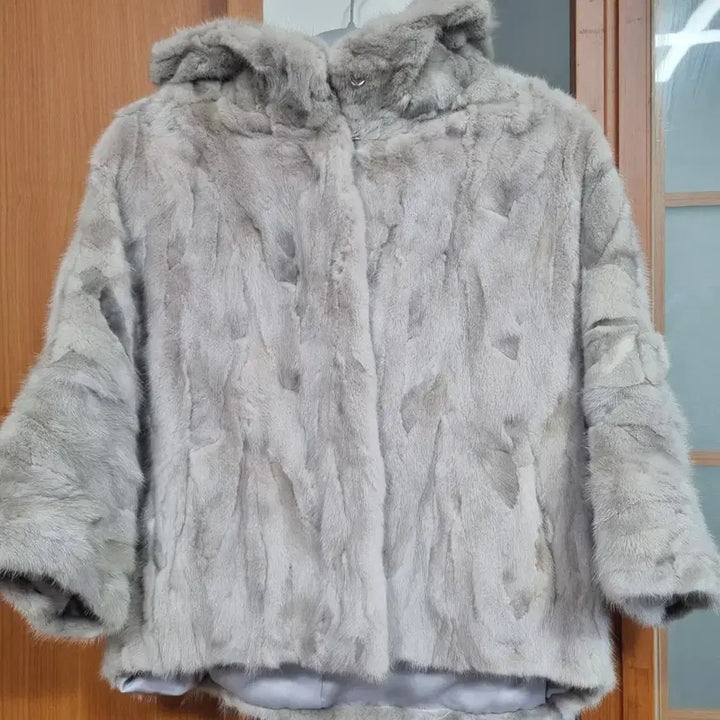 [BUNJANG] Euro Mink Fur Coat - Grey / 유로밍크 모피 코트 그레이