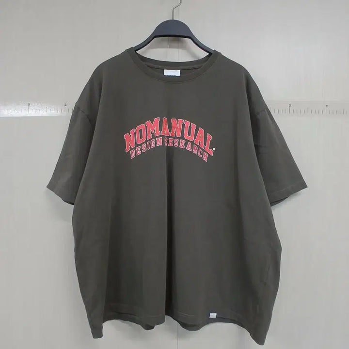 [BUNJANG] No Manual Logo Print Short Sleeve T-Shirt Khaki / 노매뉴얼 디자인 티셔츠 카키색