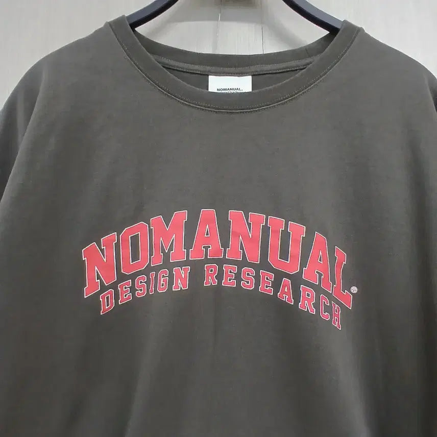 [BUNJANG] No Manual Logo Print Short Sleeve T-Shirt Khaki / 노매뉴얼 디자인 티셔츠 카키색