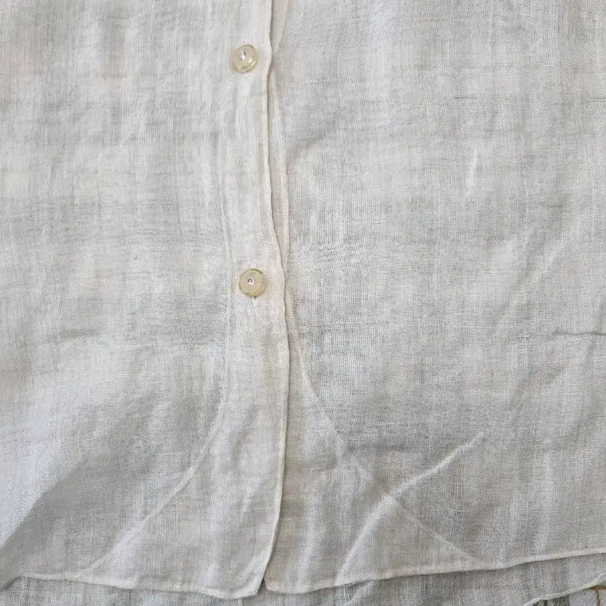 [BUNJANG] Korean Made Linen Band Collar Shirt - Size 77 / 5 ㅡ모시 국산 스텐카라 셔츠ㅡ77