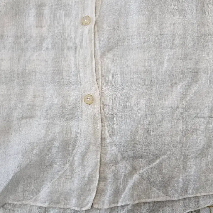 [BUNJANG] Korean Made Linen Band Collar Shirt - Size 77 / 5 ㅡ모시 국산 스텐카라 셔츠ㅡ77