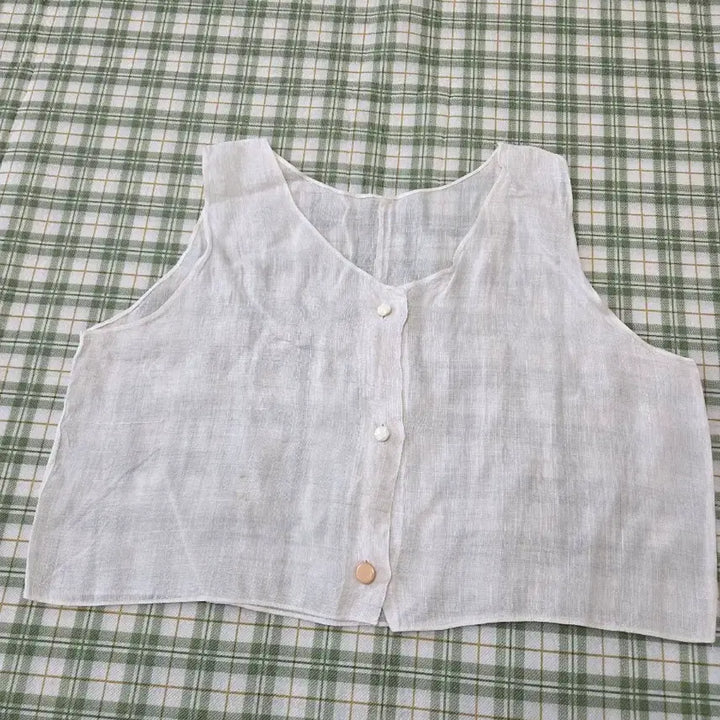 [BUNJANG] Linen Sleeveless Top Shirt / 5ㅡ모시 나시 탑 셔츠로ㅡ55ㅡ66