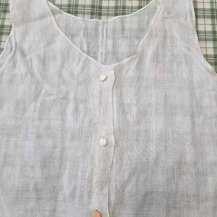 [BUNJANG] Linen Sleeveless Top Shirt / 5ㅡ모시 나시 탑 셔츠로ㅡ55ㅡ66