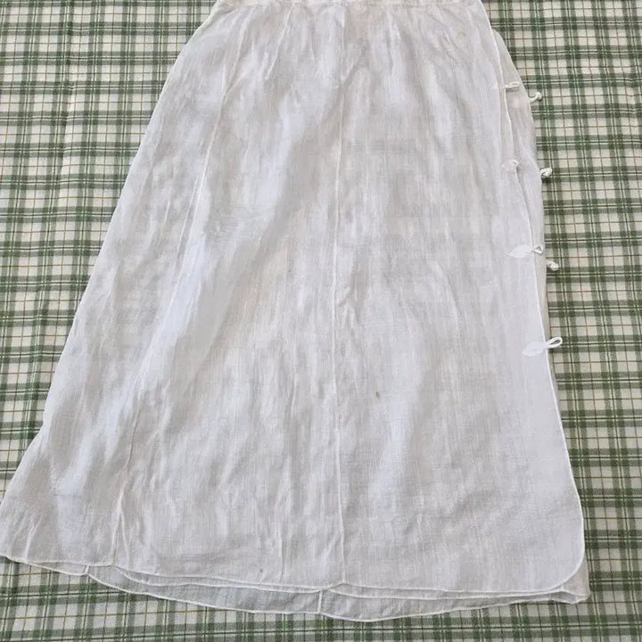 [BUNJANG] Ramie Tie-Knot Wrap Skirt / 5ㅡ모시 매듭단추 랩 스커트  ㅡ허리ㅡ28